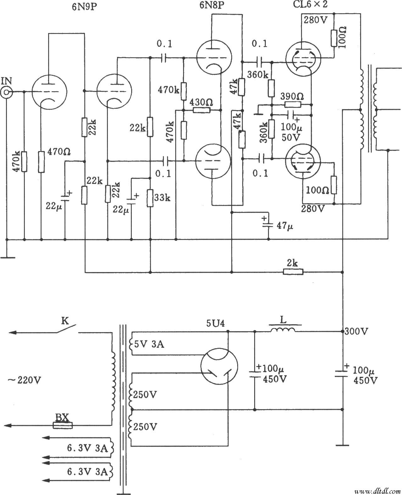 6l6a类电子管推挽功放