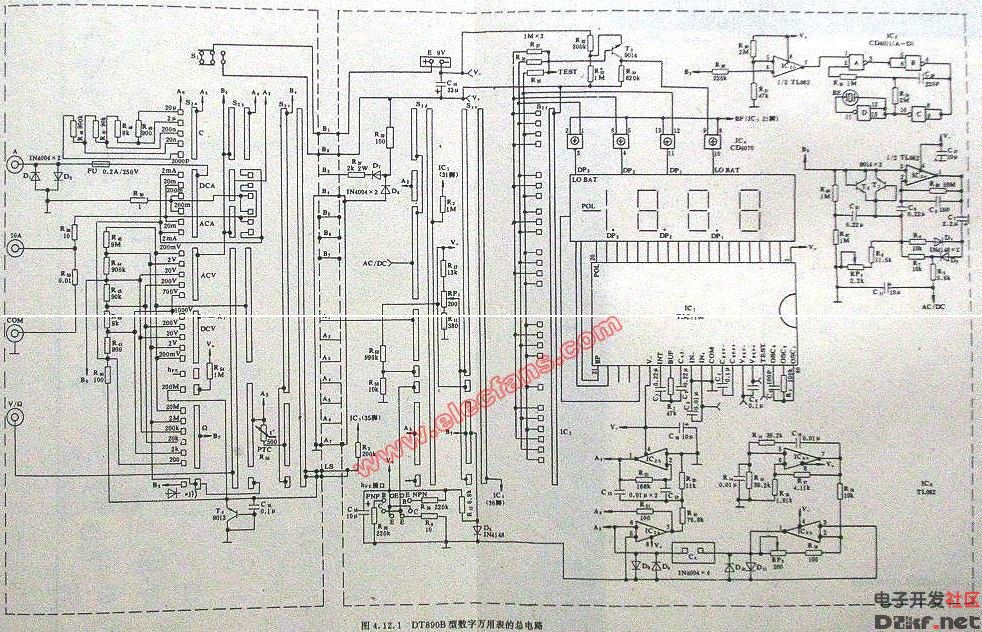 dt890b型万用表电路图