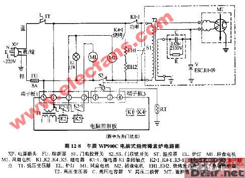 午辰wp900c电脑式微波炉电路图