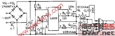 l6569自振荡驱动器电子镇流器电路图