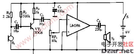 喊话器电路原理图