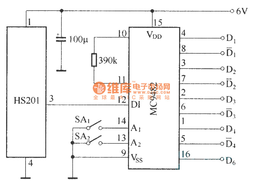 玩具坦克无线电遥控电路(hs101/hs201)