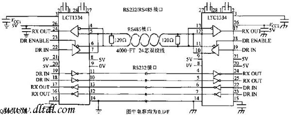 rs232和rs485结合的电路图